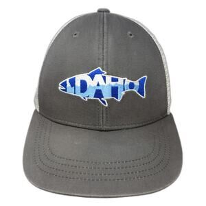 RepYourWater Trucker Hat Gray White Blue One Size Idaho Fish Mesh Snapback